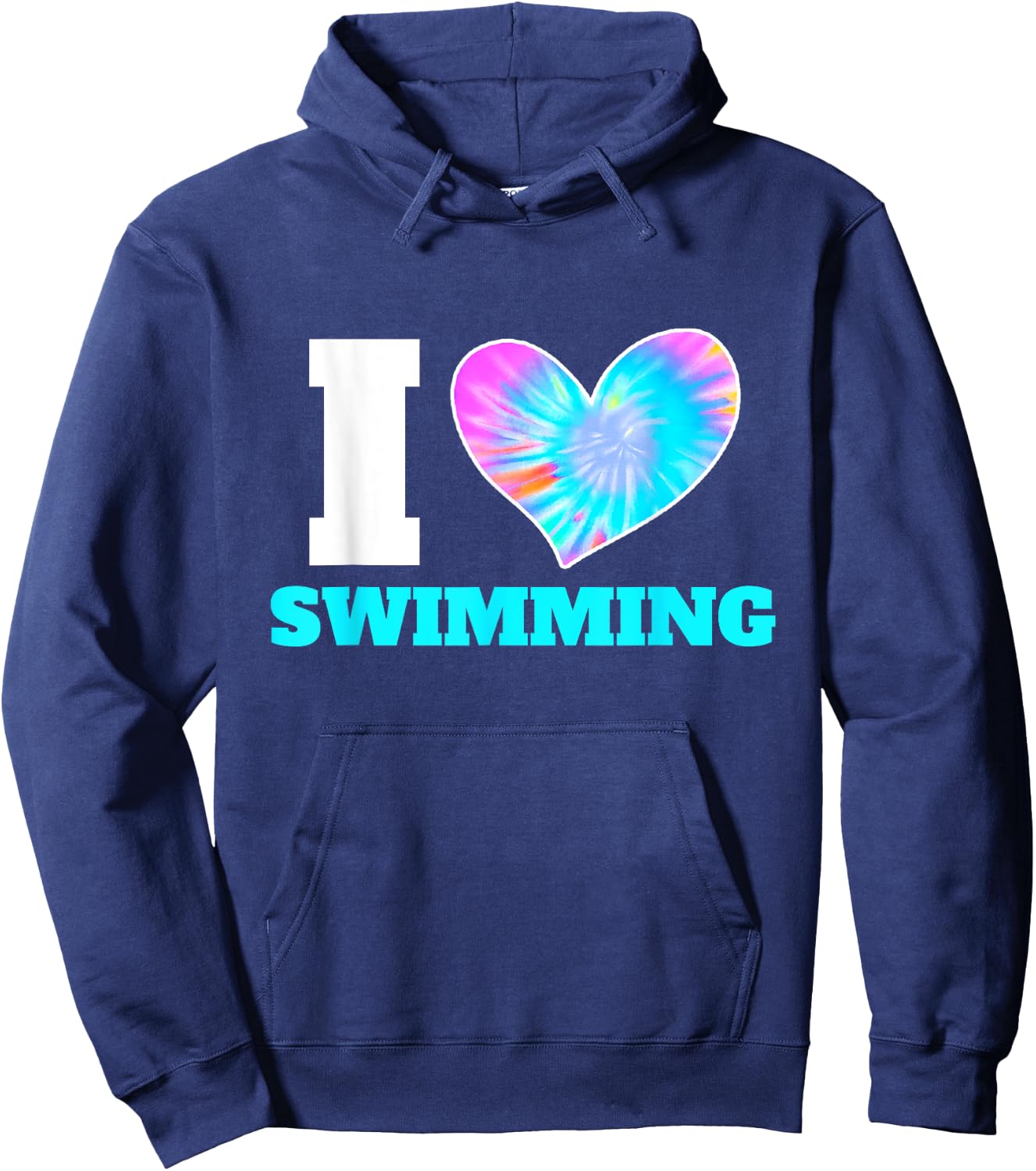 I Love Swimming Swimmer Swim Hoodie - Hoodie | Navy