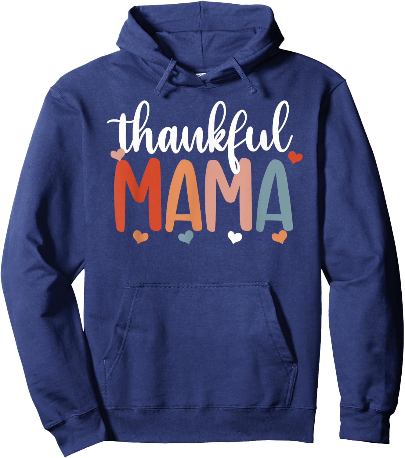 Thankful Mama Fall Season Pumpkin Mother Thanksgiving Day Hoodie - Hoodie | Navy