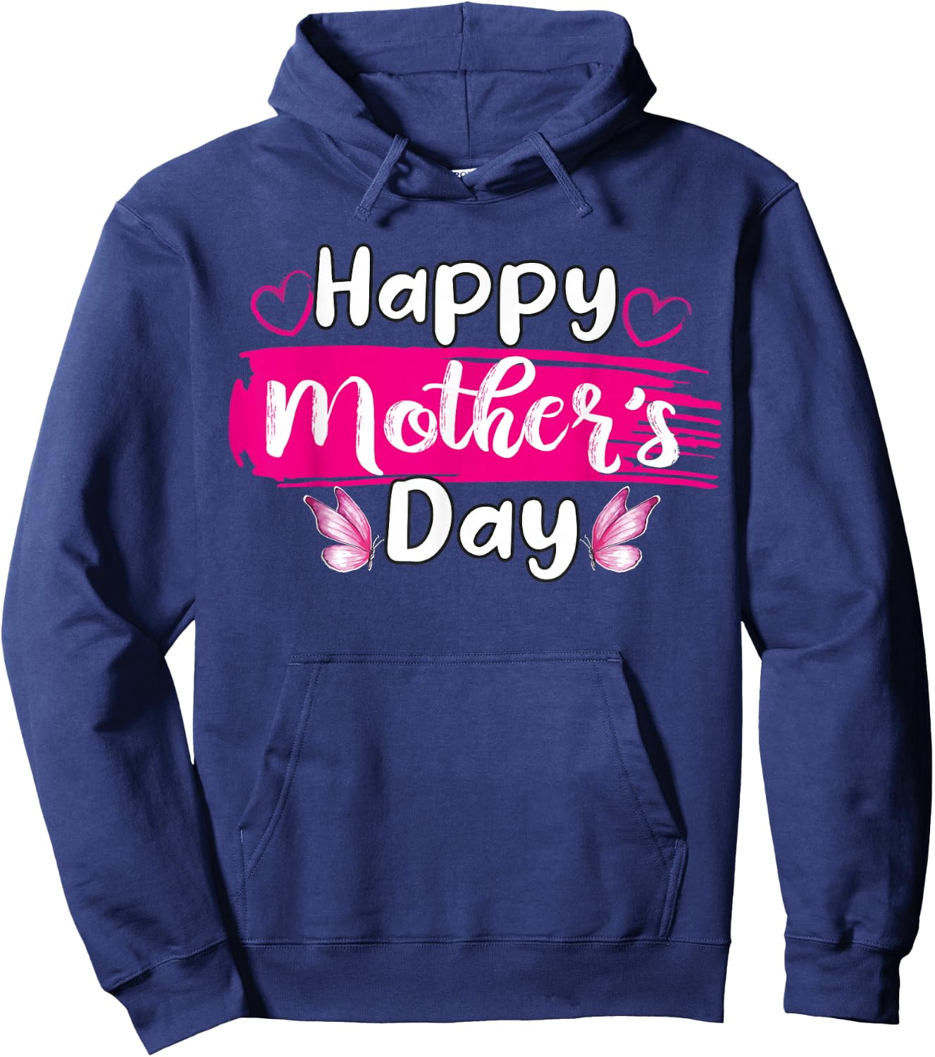 Happy Mothers Day Mommy Love Mom hearts butterfly Hoodie - Hoodie | Navy