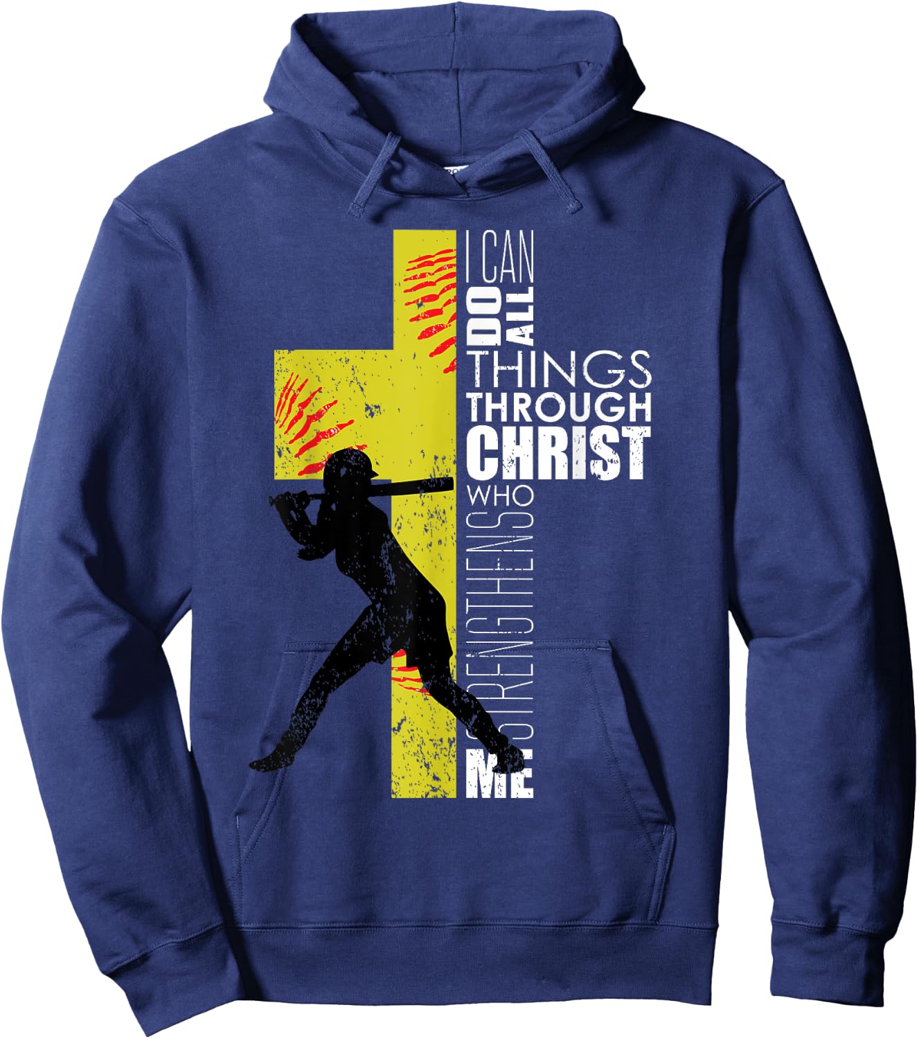 Softball Gifts Players Teen Girls Women Christian Religious Hoodie - Hoodie | Navy