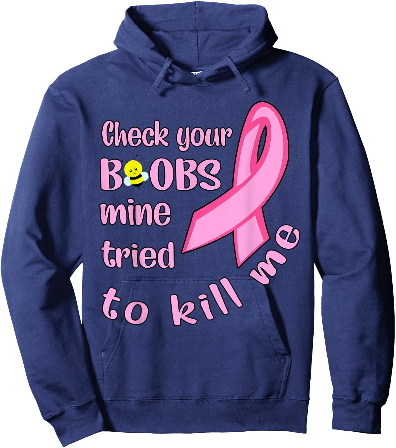 Check your boobs mine tried to kill me women Hoodie - Hoodie | Navy