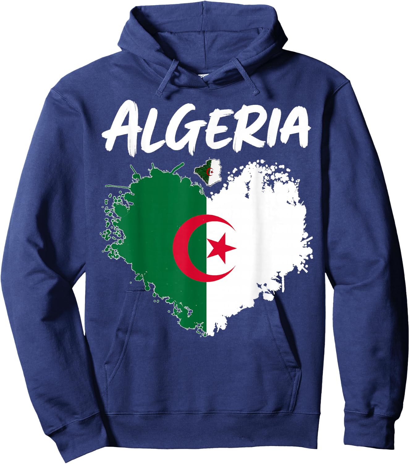 Algerian Flag Heritage Outfit Idea Algeria Themed Hoodie - Hoodie | Navy