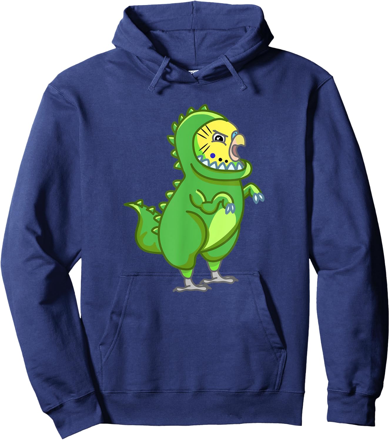 T-Rex Parakeet Dinosaur Budgerigar Pet Budgie Bird Lover Hoodie - Hoodie | Navy