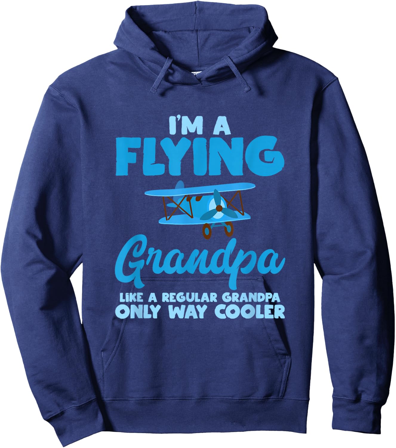Flying Grandpa Pilot Airplane Lover Aviation Gift Outfit Hoodie - Hoodie | Navy