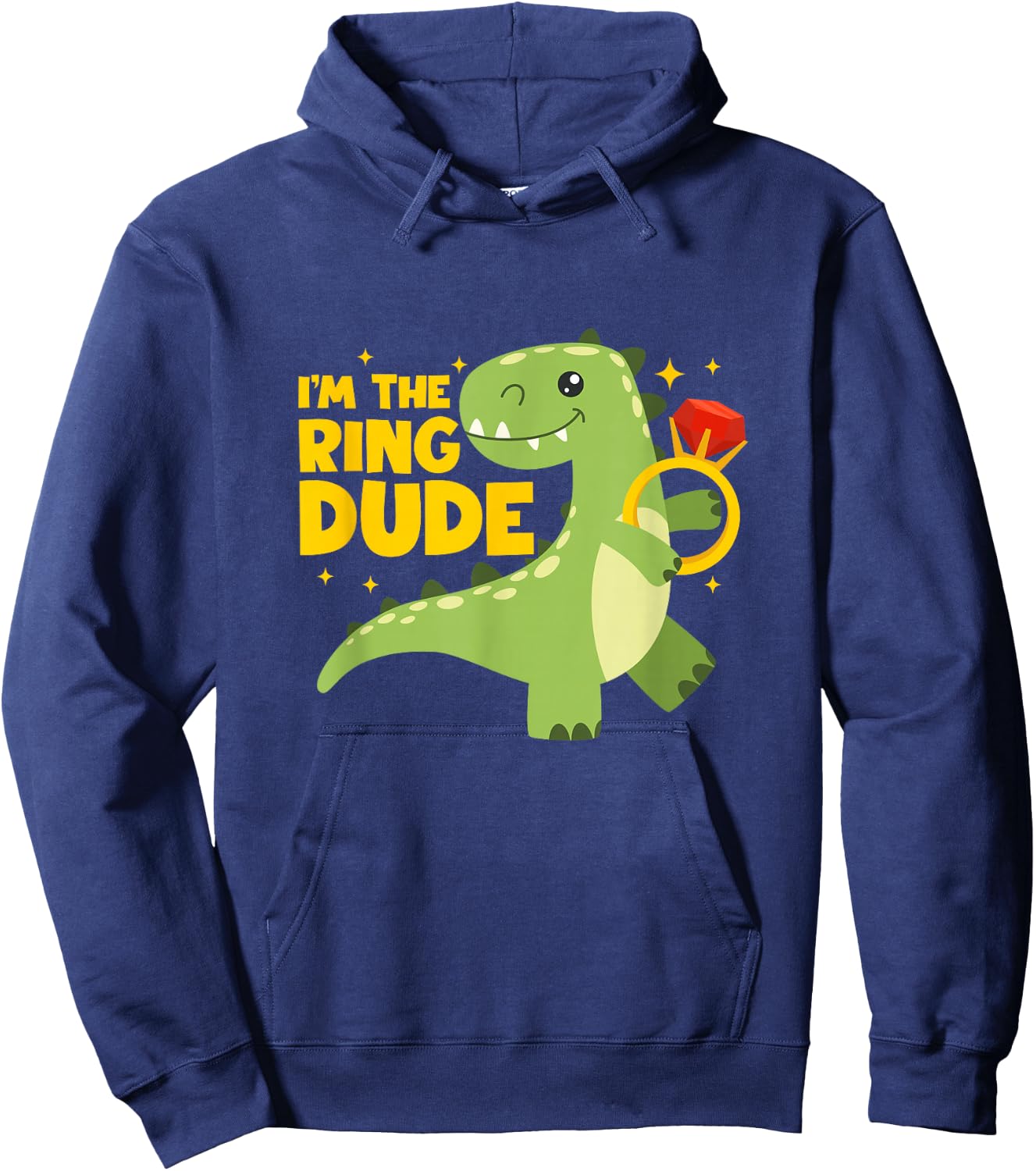 I'm The Ring Dude Dinosaur Ring Bearer Dino Wedding Ring Hoodie - Hoodie | Navy