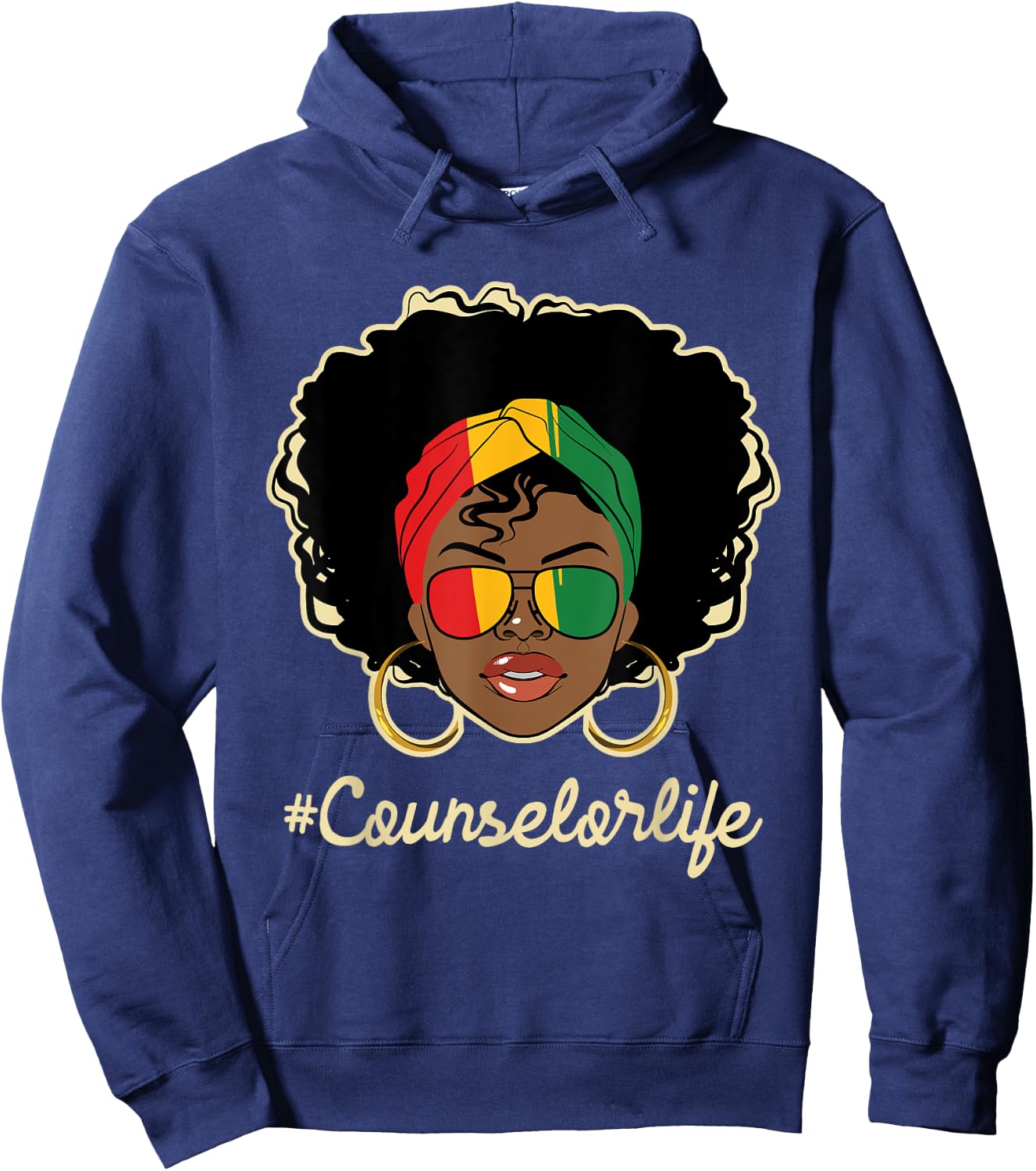 Counselor Life - African American Pride Career Counseling Hoodie - Hoodie | Navy