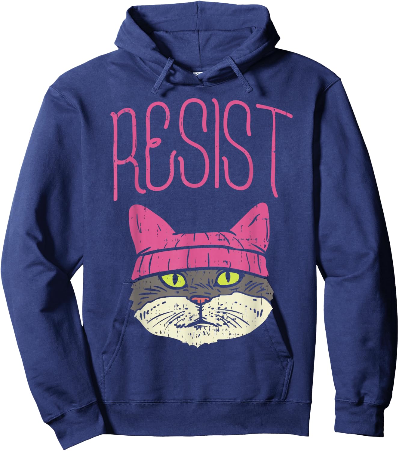 March Shirt Resist Pink Hat Kitty Cat Lover Gift Hoodie - Hoodie | Navy