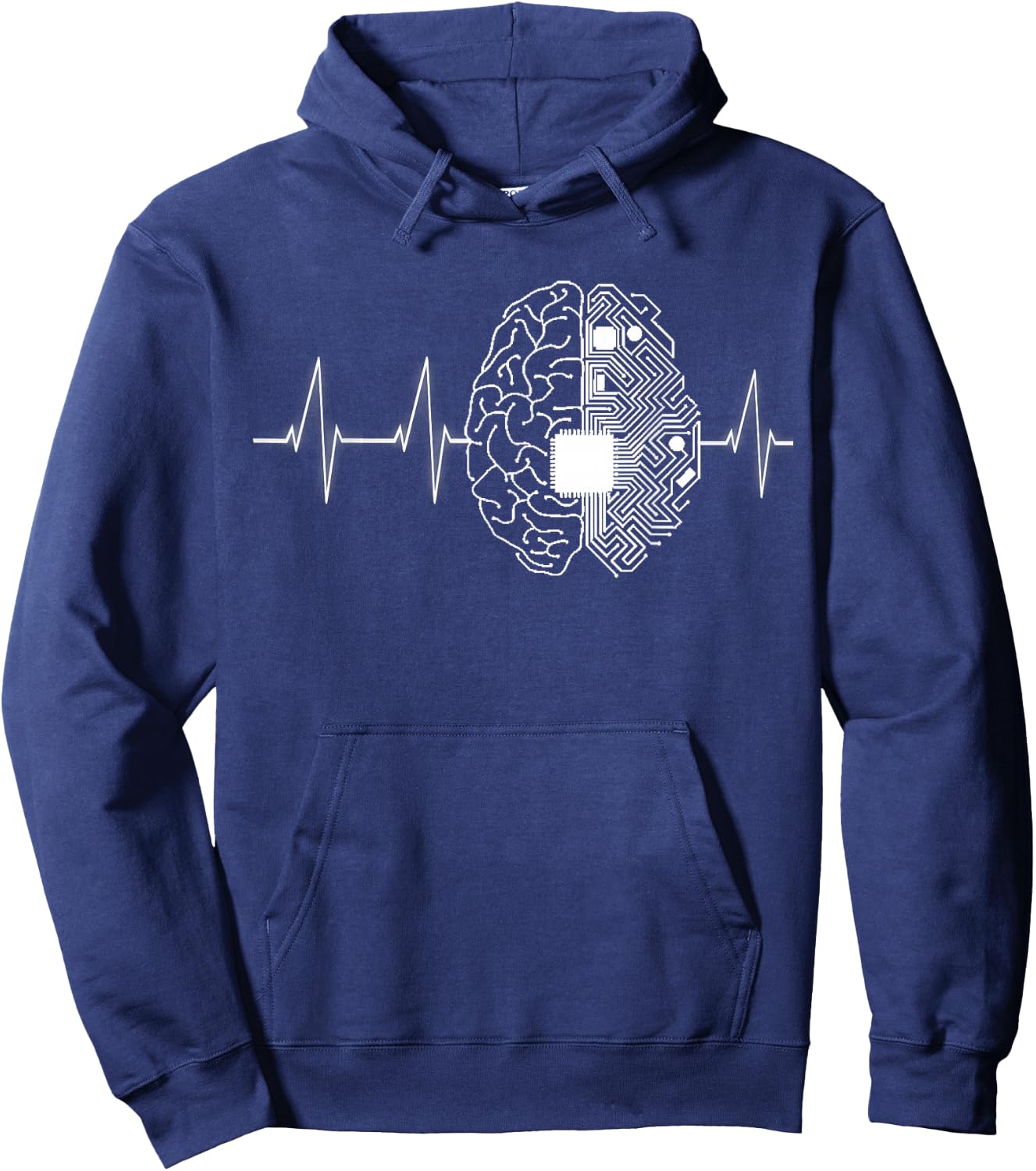 Machine Learning AI Data Science Heartbeat Data Engineer Hoodie - Hoodie | Navy
