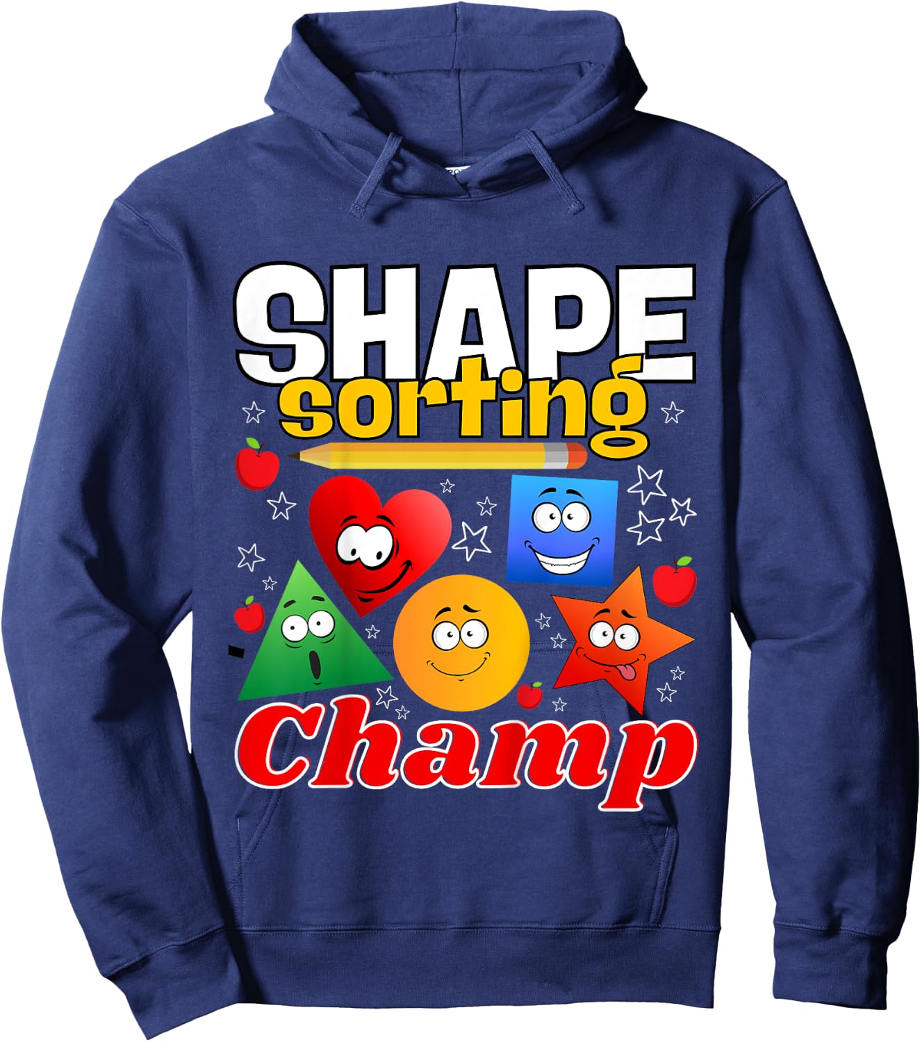 Simple Shape Sorting Lover Geometry Identification Toddler Hoodie - Hoodie | Navy