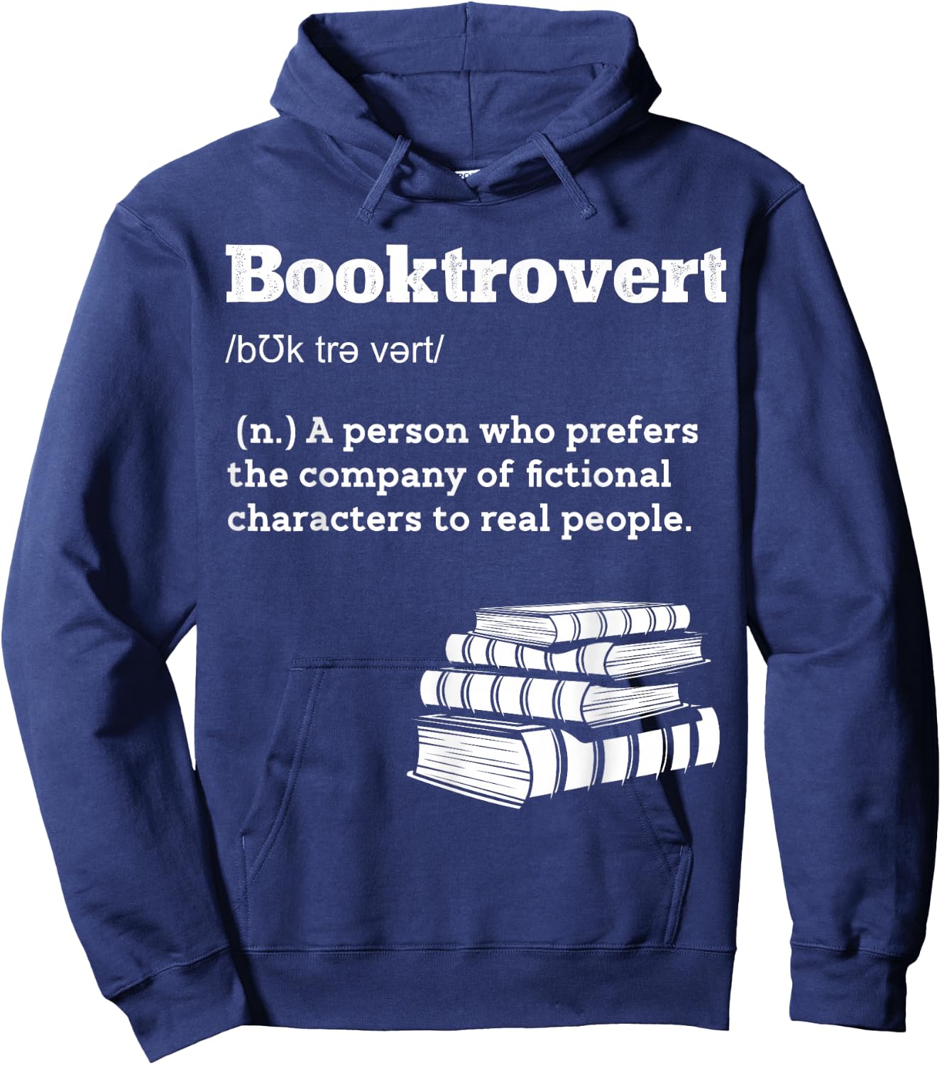 Funny Booktrovert Definition Librarian Gifts for Book Lovers Hoodie - Hoodie | Navy