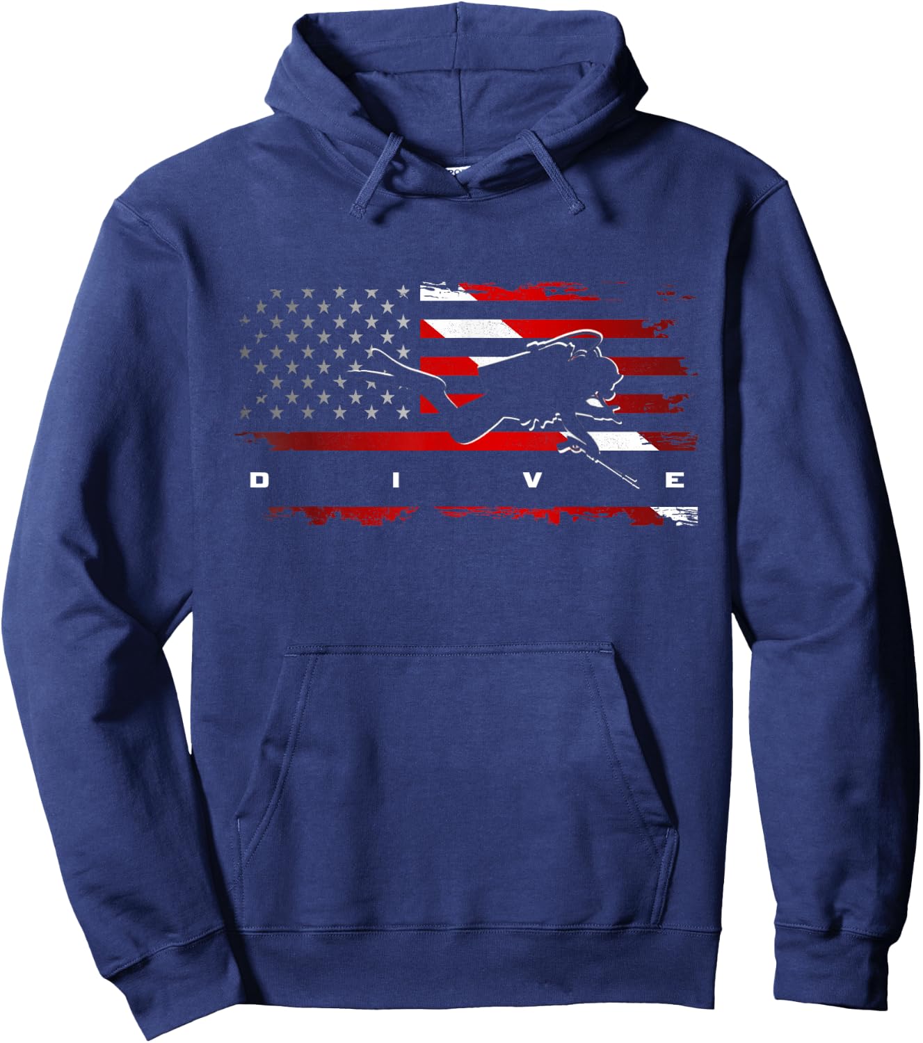 American Flag Scuba Diving Apparel - Scuba Diving Hoodie - Hoodie | Navy