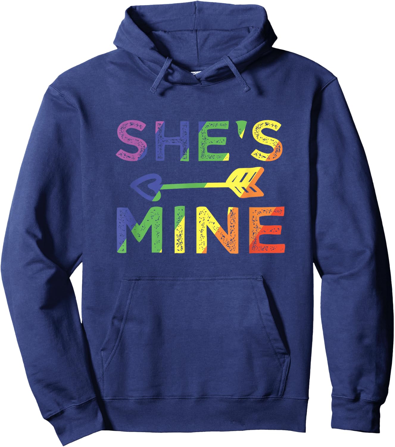 Lesbian Couple She's Mine I'm Hers Matching LGBT Pride Hoodie - Hoodie | Navy
