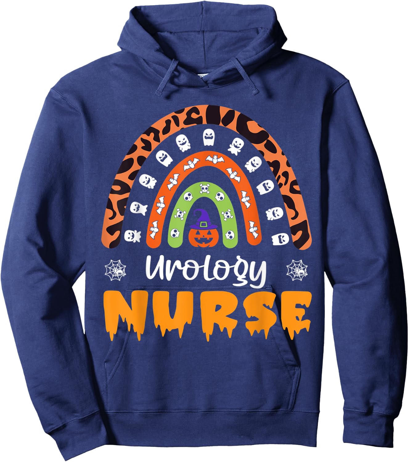 Urology Nurse RN Leopard Rainbow Women Halloween Costume Hoodie - Hoodie | Navy