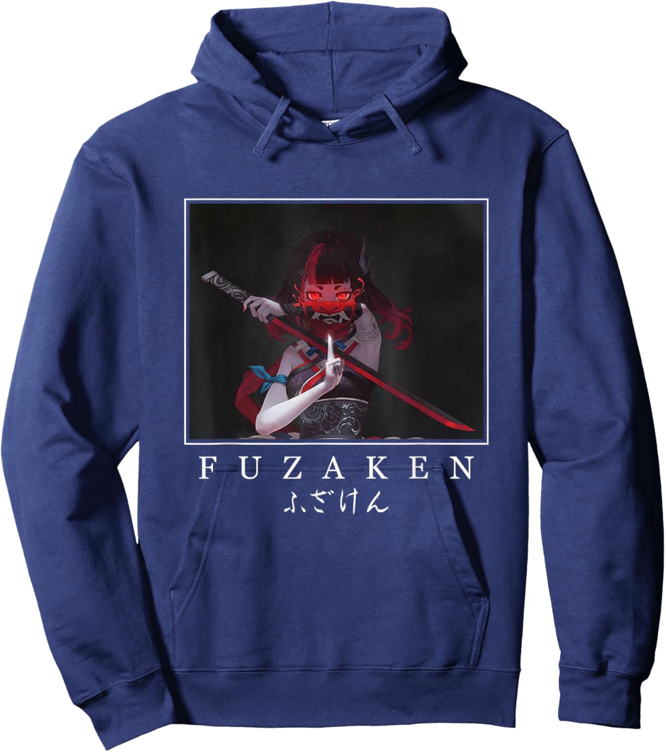 Anime Girl Japanese Aesthetic anime Otaku Hoodie - Hoodie | Navy