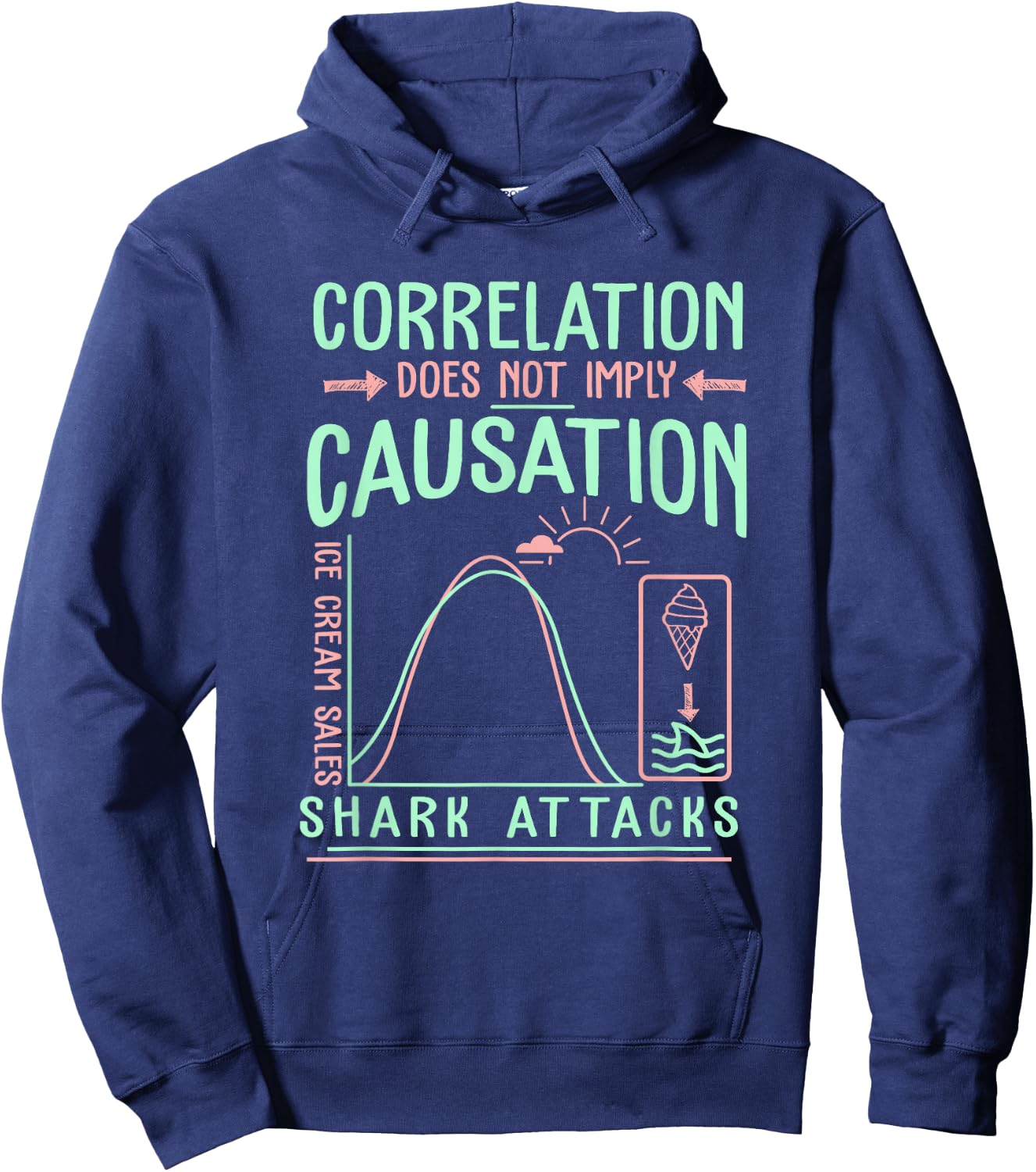 Funny Correlation Does Not Imply Causation Hoodie - Hoodie | Navy