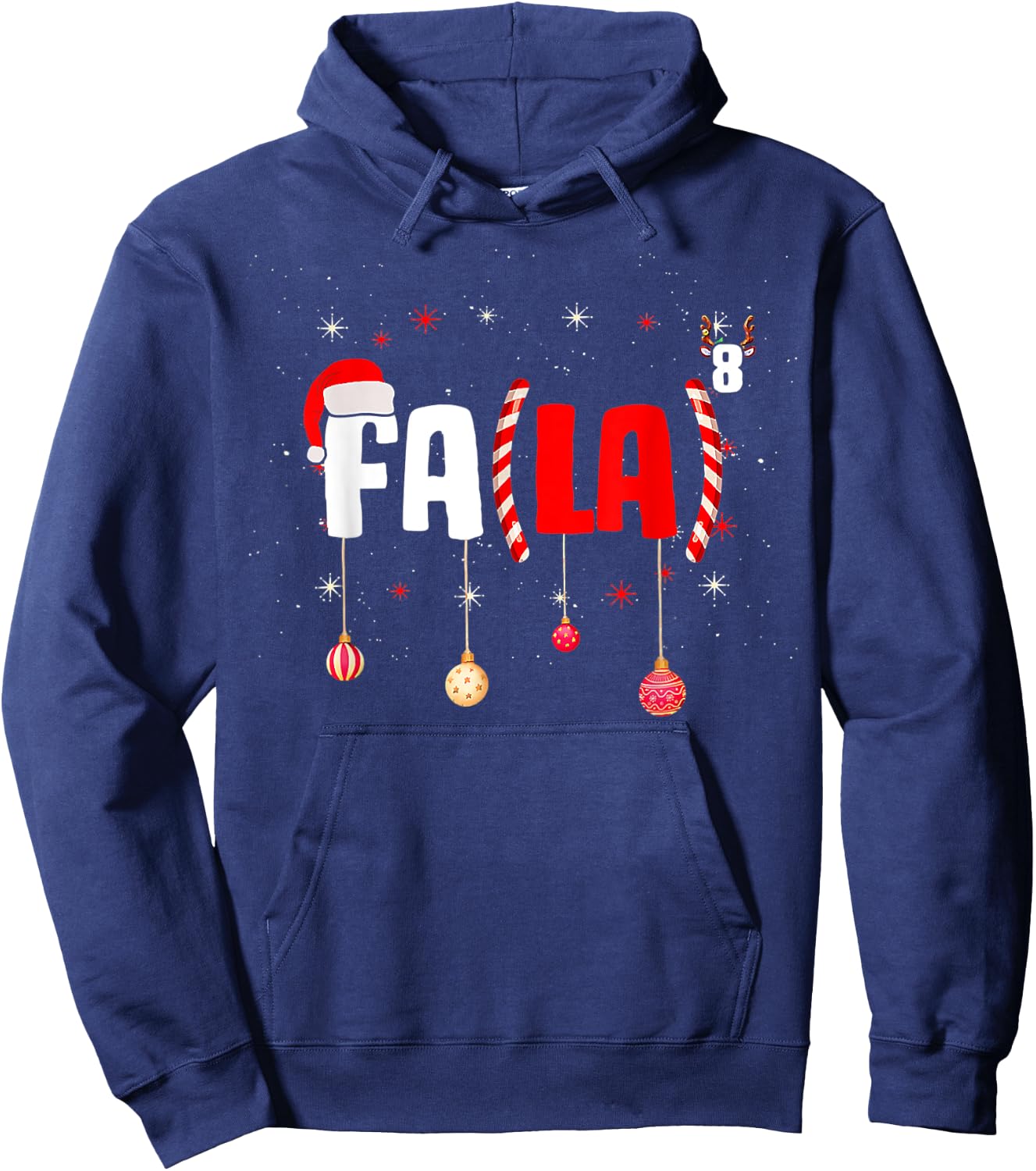 Funny Christmas Math Teacher Fa La8 Equations Fa La La La Women Hoodie - Hoodie | Navy