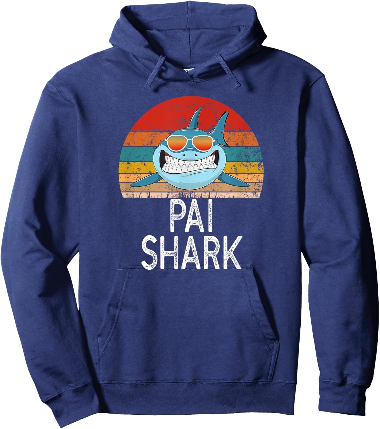 Pai Shark Portuguese Dad Funny Hoodie - Hoodie | Navy