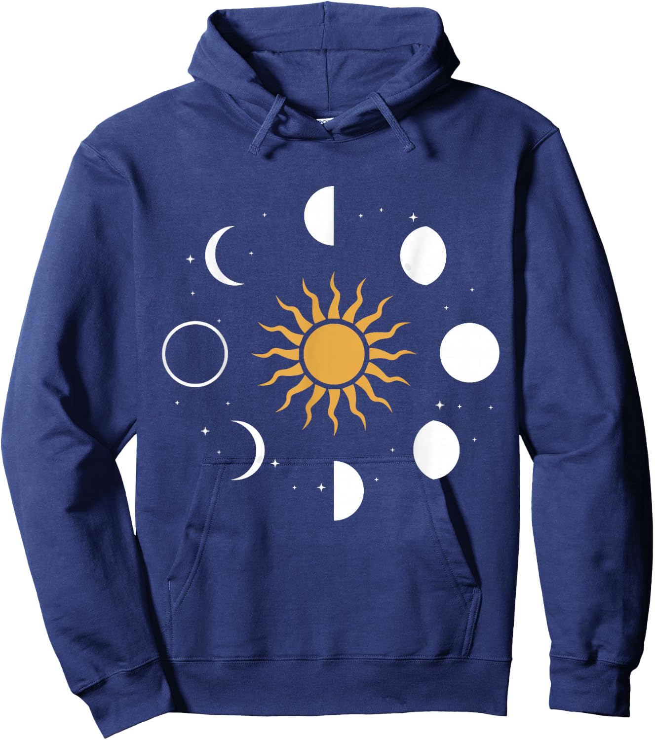 Sun Lunar Phases Moon Phase Earth Hemisphere New Moon Hoodie - Hoodie | Navy