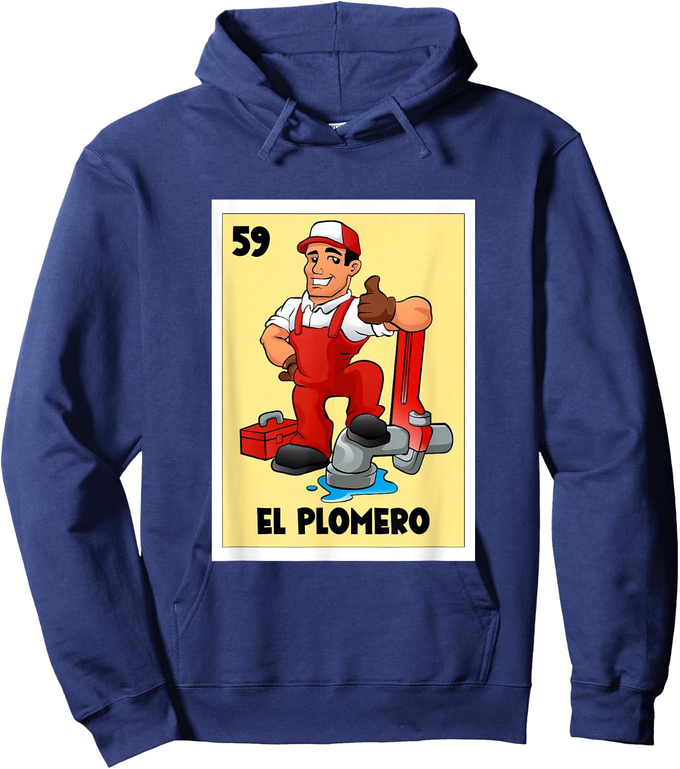 El Plomero Mexican Bingo Card Game The Plumber Spanish Hoodie - Hoodie | Navy