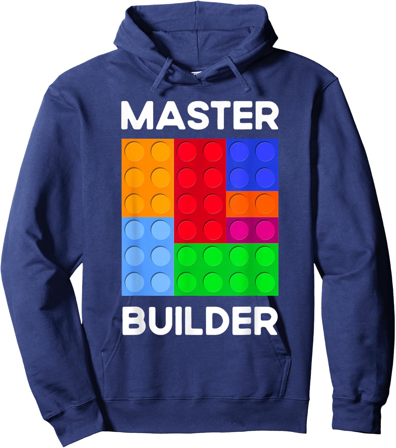 Master Builder Cute Block Building Kids Toys Brick Builders Hoodie - Hoodie | Navy
