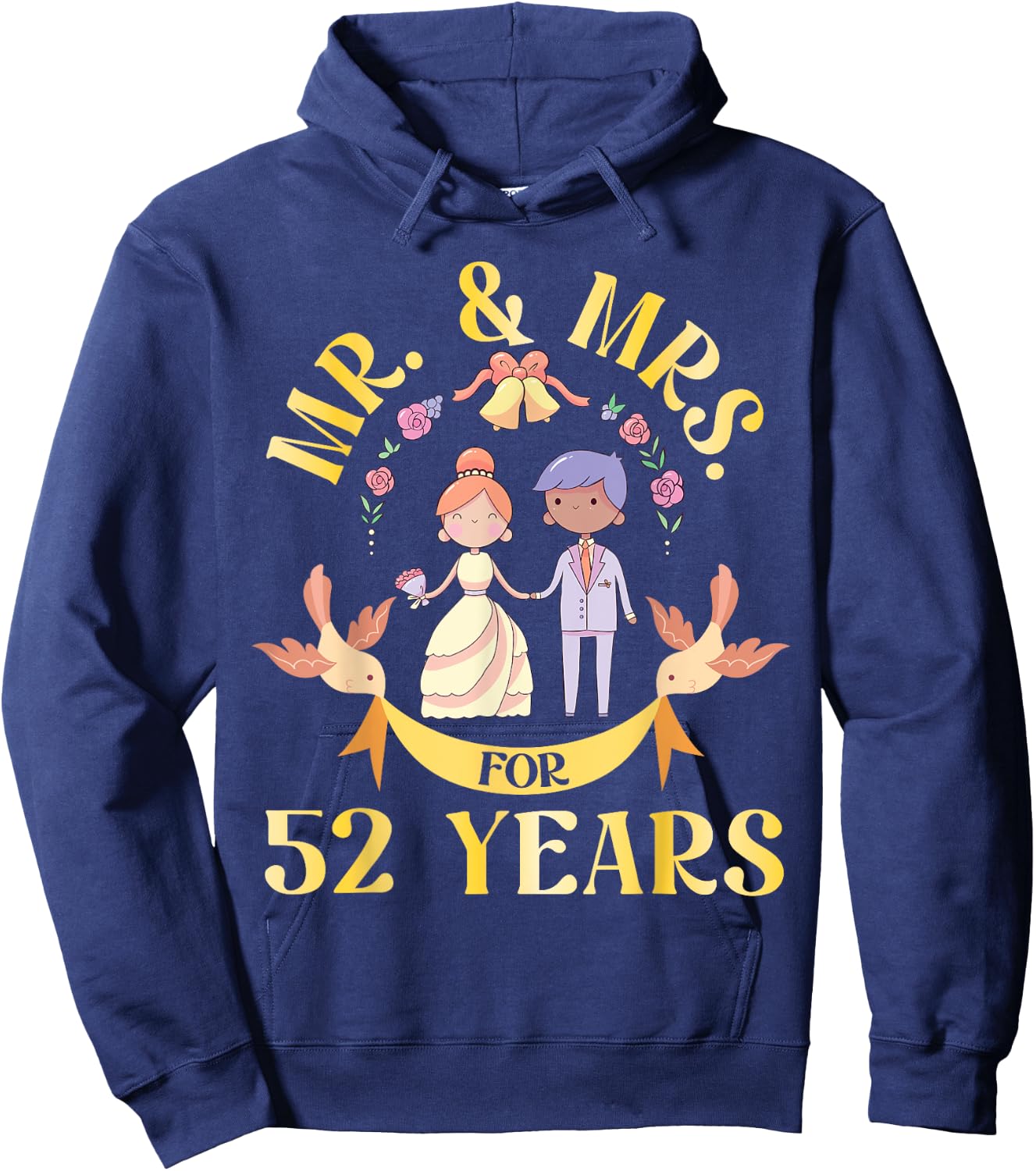 Mr And Mrs For 52 Years Of Wedding Married 52nd Anniversary Hoodie - Hoodie | Navy