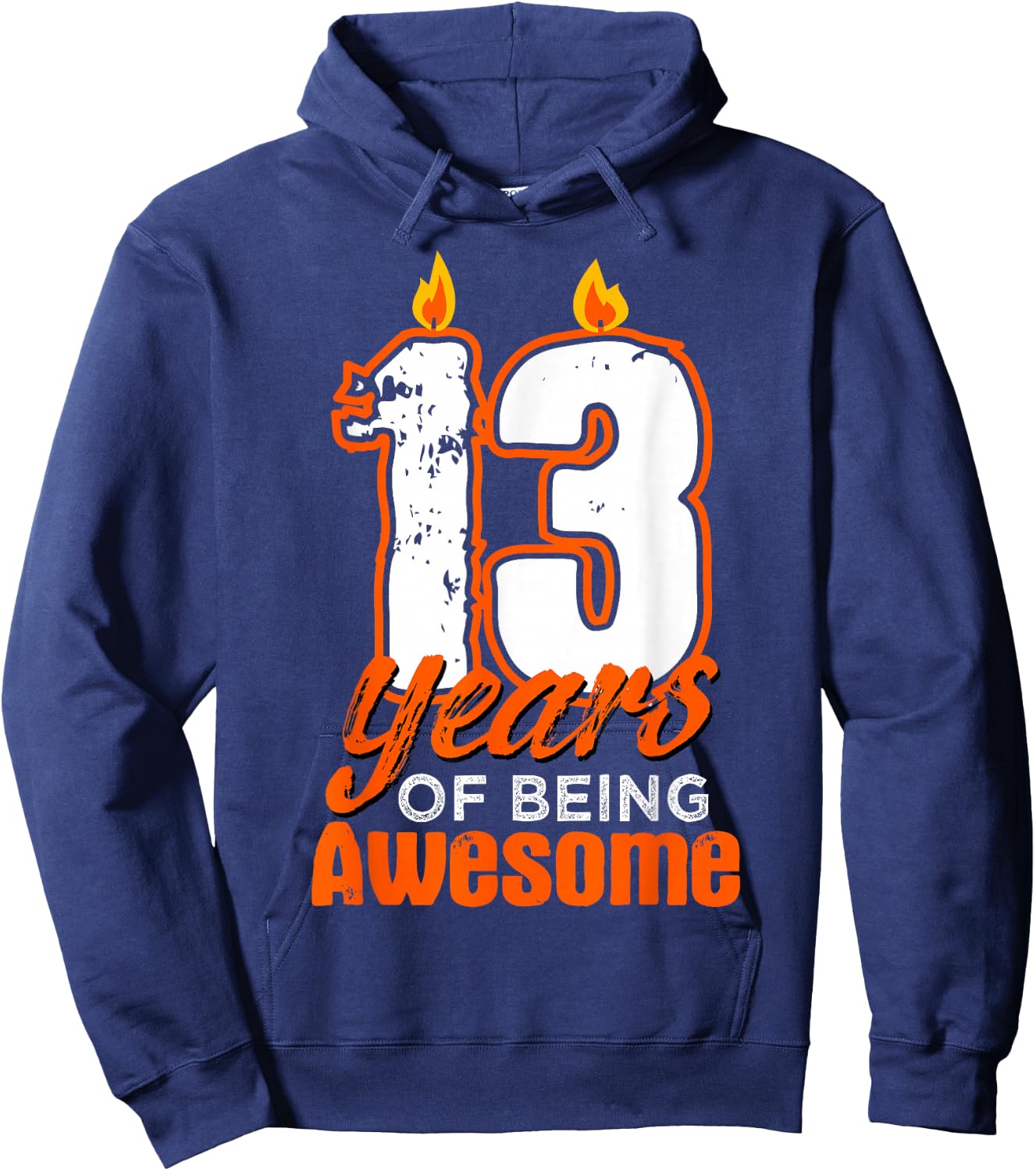 Candle 13 Birthday Party Wishes Cake Decoration Candlelight Hoodie - Hoodie | Navy