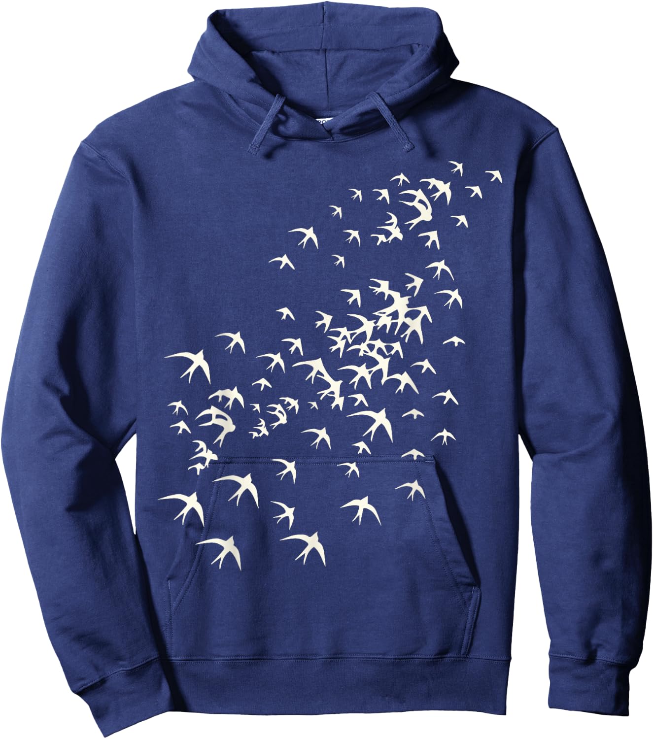Flock of Birds Flying - Nature and Bird Lovers Graphic Print Hoodie - Hoodie | Navy