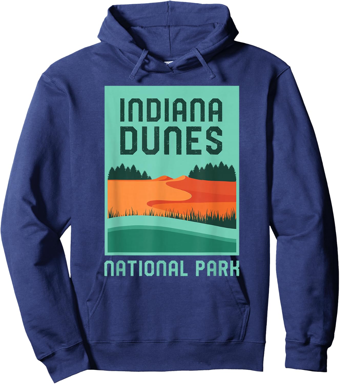 Indiana Dunes National Park Vacation Retro Graphic Hoodie - Hoodie | Navy