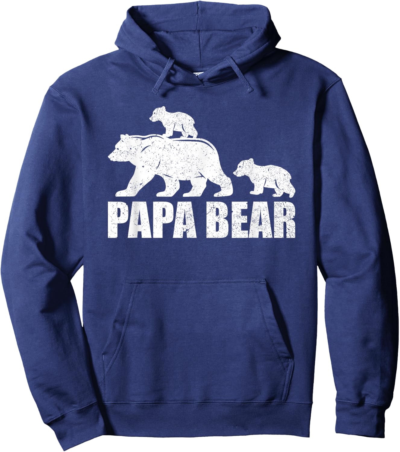 Papa Bear Two Cubs Shirt Daddy Bear Twin Papa 2 Kids Hoodie - Hoodie | Navy