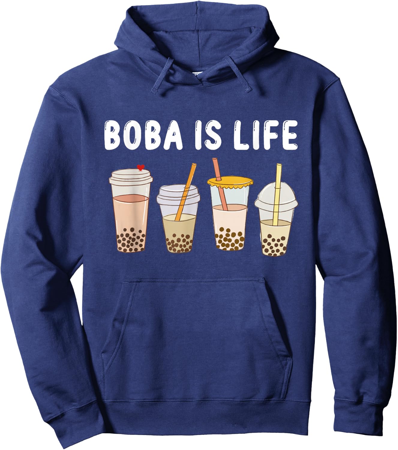 Boba is Life Funny Kawaii Bubble Milk - Bubble Tea Boba Tea Hoodie - Hoodie | Navy