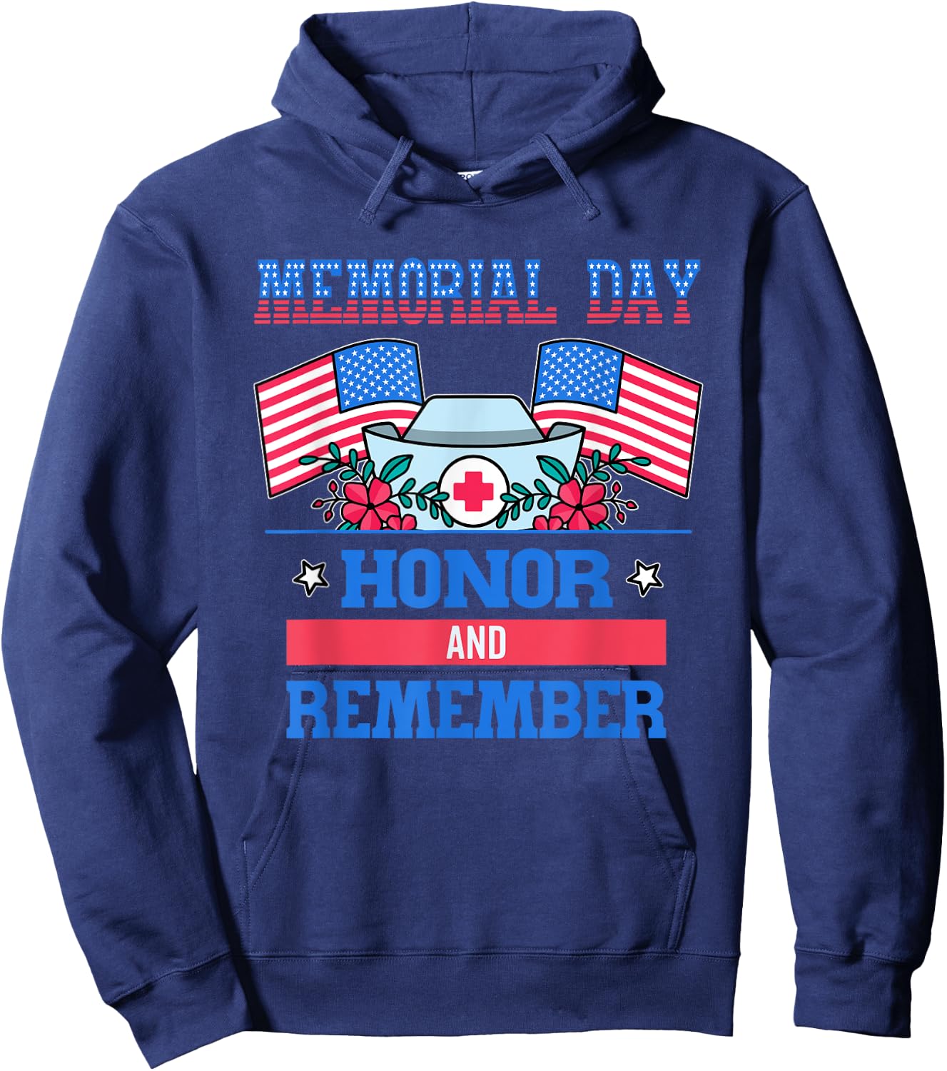 Memorial Day Nurse Hoodie - Hoodie | Navy