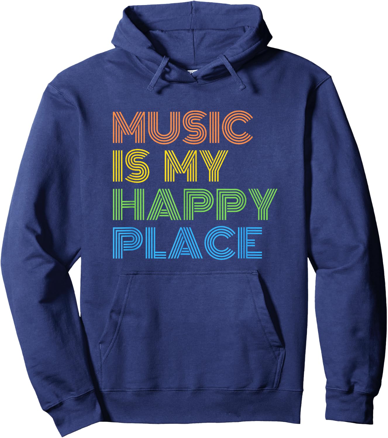 Music is My Happy Place - Funny Music Teacher Musician Band Men Women Kids Hoodie - Hoodie | Navy