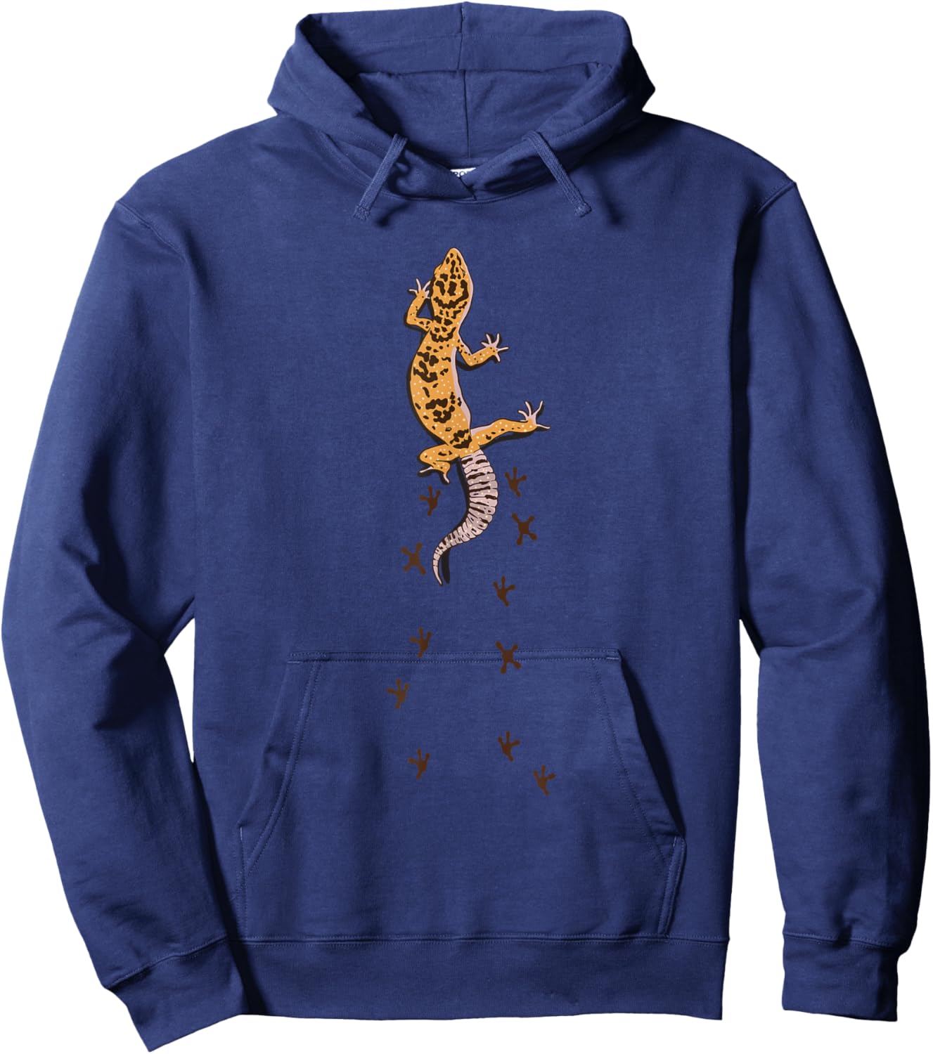 Leopard Gecko Tracks Lizard Lover Gift Hoodie - Hoodie | Navy