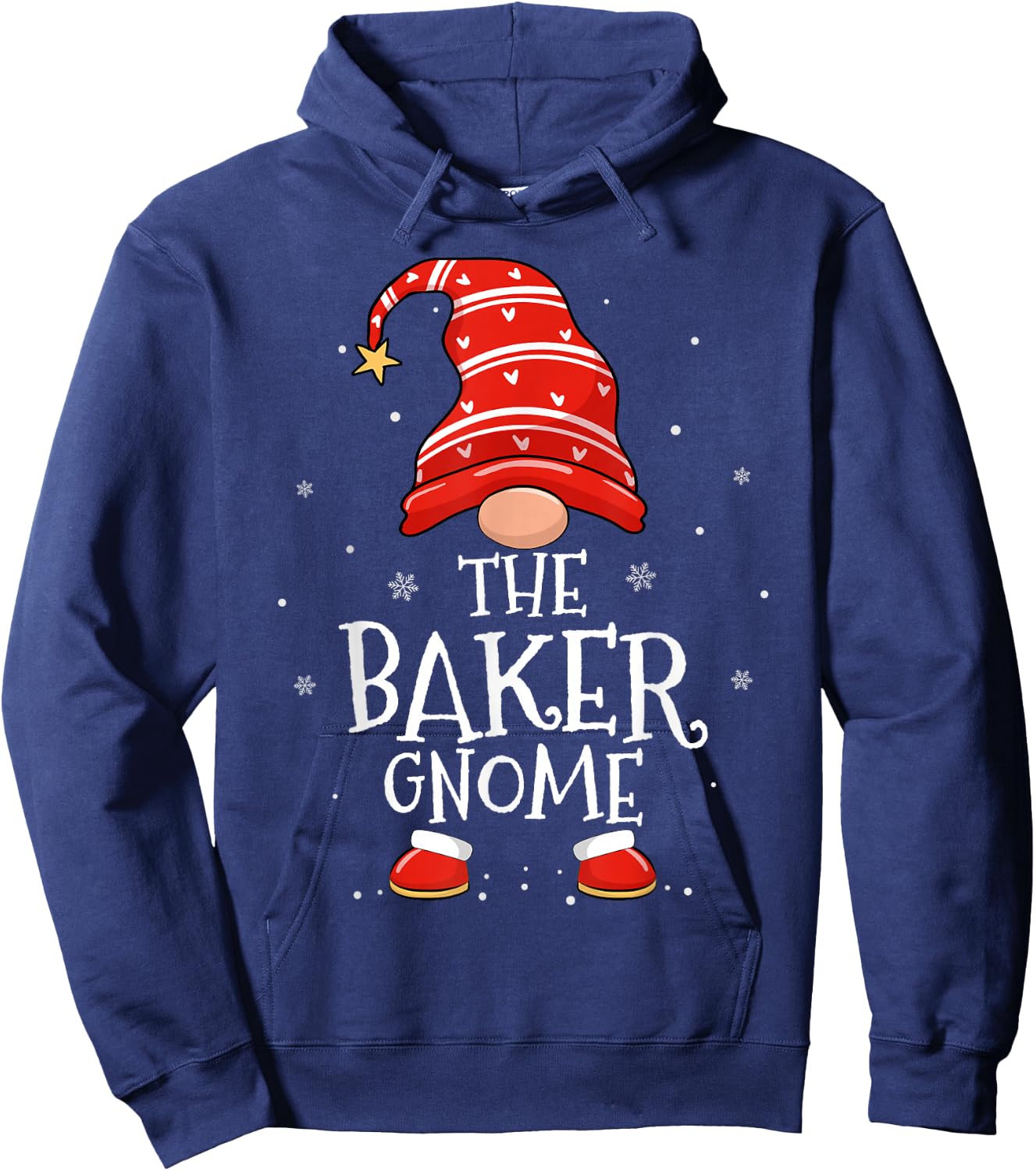 Baker Gnome Xmas Family Matching Funny Christmas Gnomes Hoodie - Hoodie | Navy