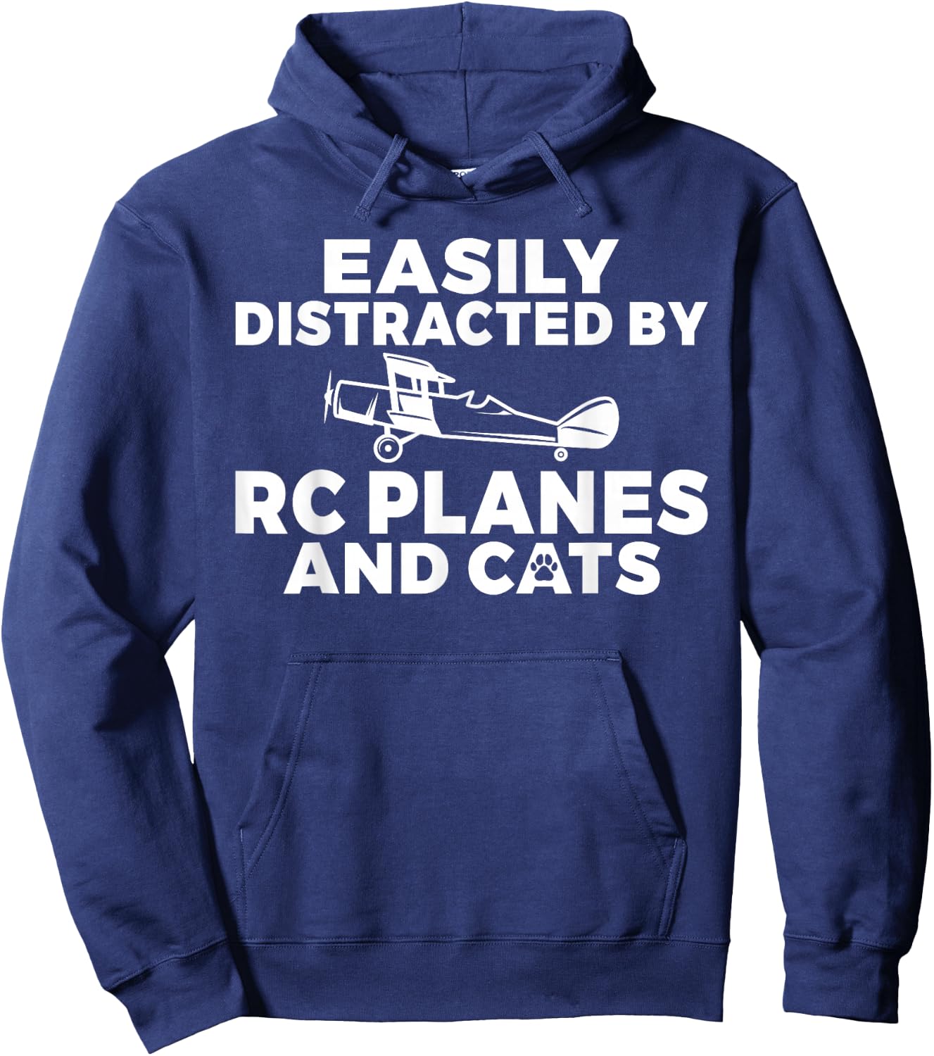 Easily distracted by Rc Planes and Cats Lover RC Plane Hoodie - Hoodie | Navy