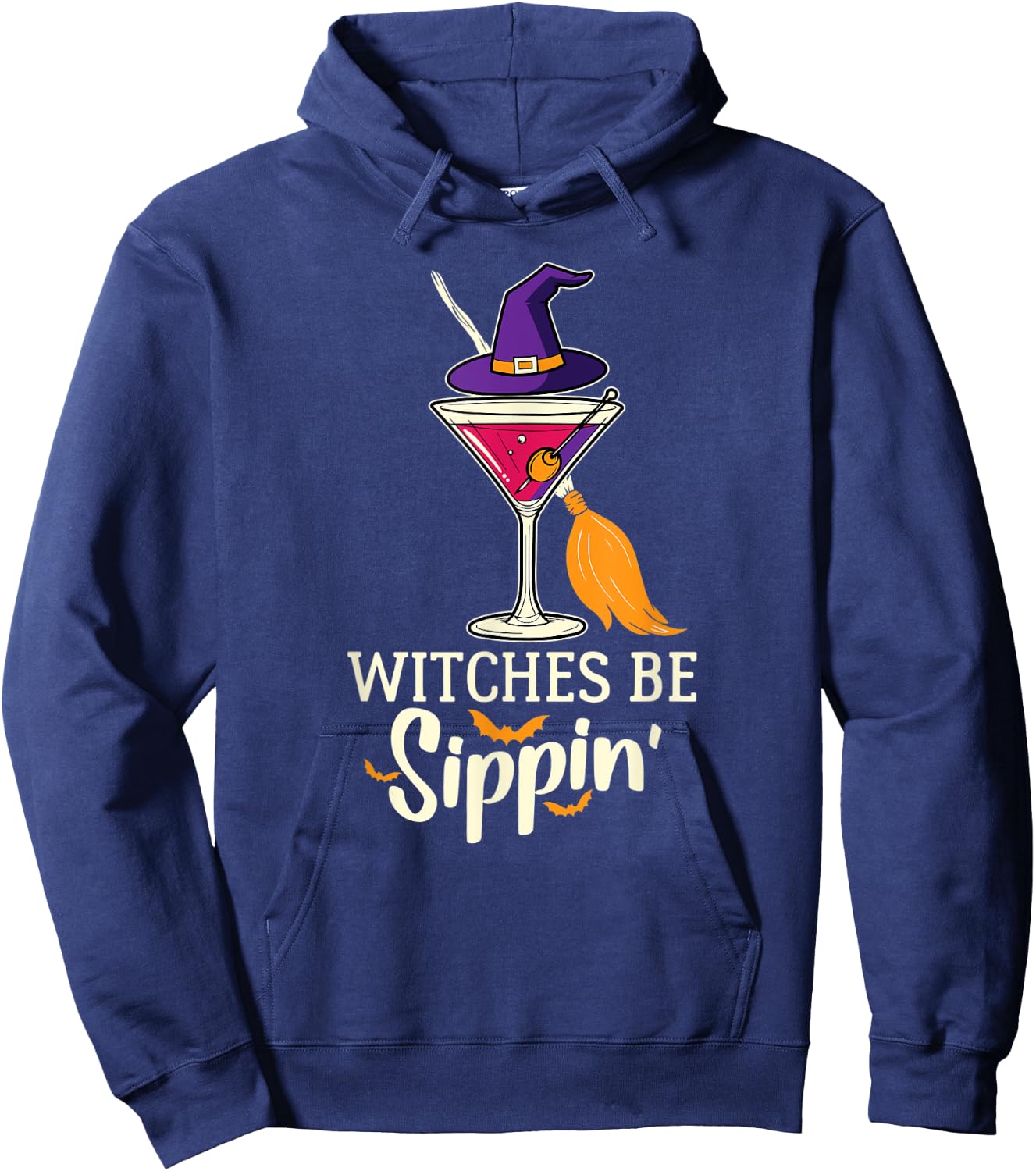 Witches Be Sippin Funny Drinking Halloween Party Gift Shirt Hoodie - Hoodie | Navy