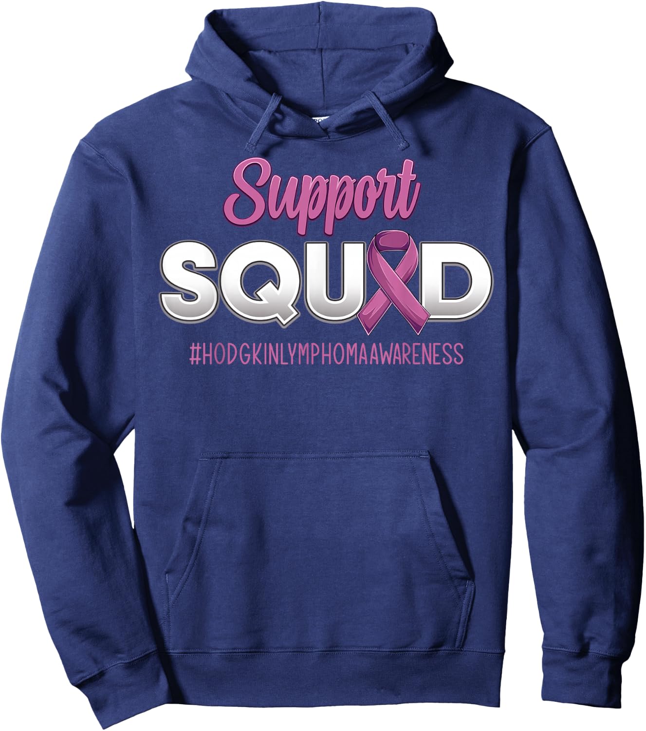 Support Squad Hodgkin's Lymphoma Awareness Warrior Men Women Hoodie - Hoodie | Navy