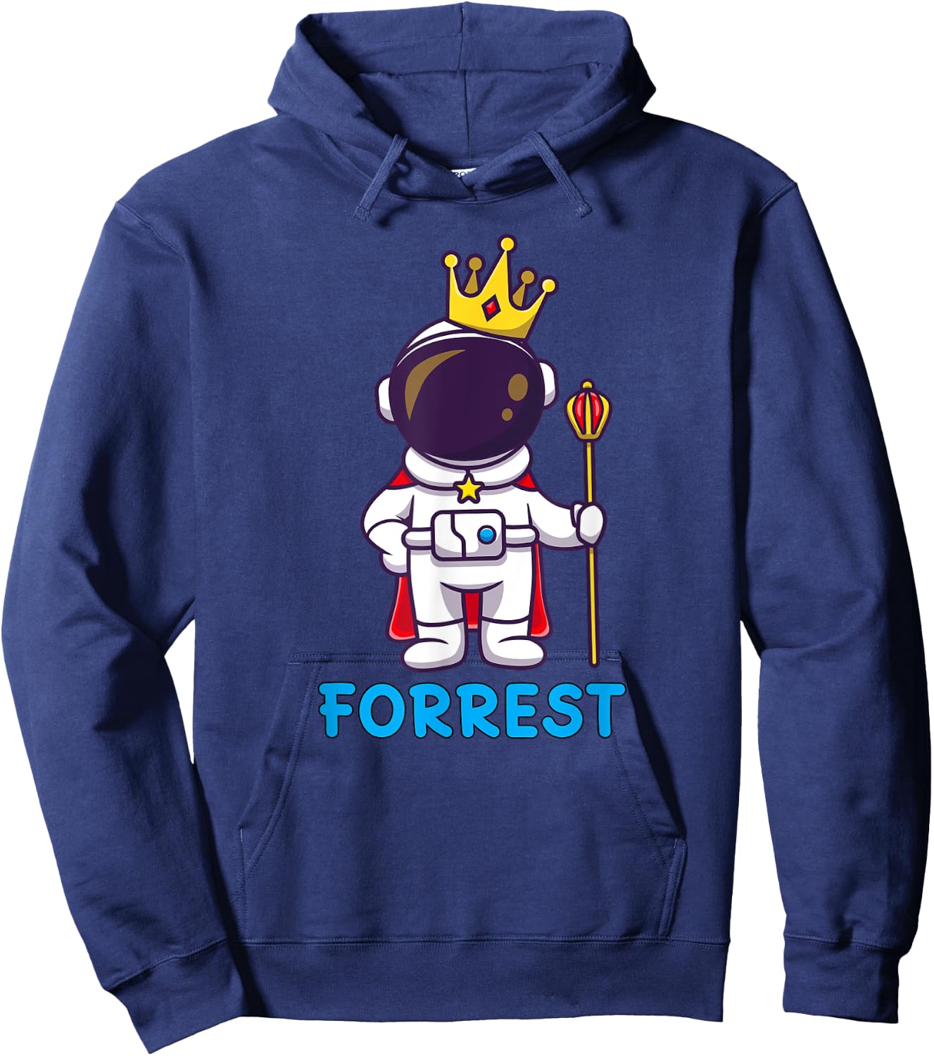 FORREST Personalized Name Astronaut Birthday King Hoodie - Hoodie | Navy