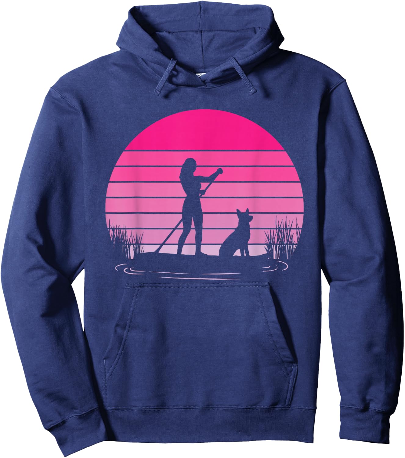 Paddleboarding Dog SUP Stand Up Paddle Board Hoodie - Hoodie | Navy