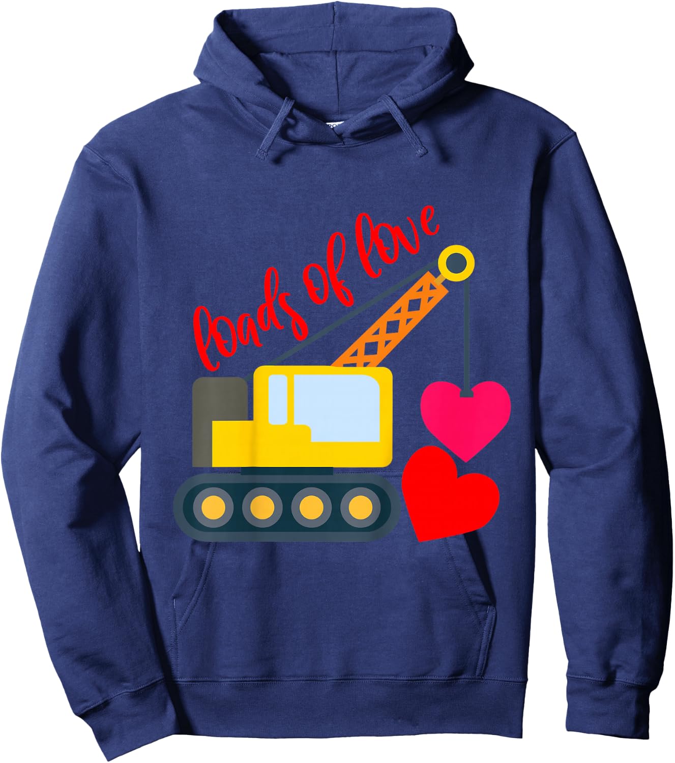 Kids Boys Valentines Day Loads of Love Toddler Girl Truck Hearts Hoodie - Hoodie | Navy