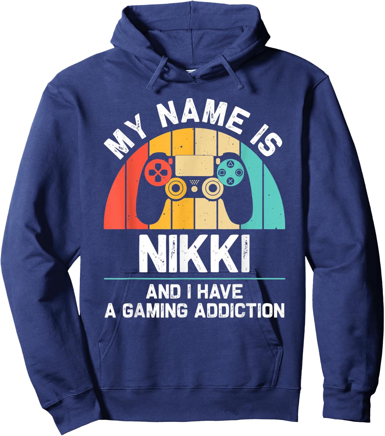 NIKKI Gift Name Personalized Funny Gaming Geek Birthday Hoodie - Hoodie | Navy