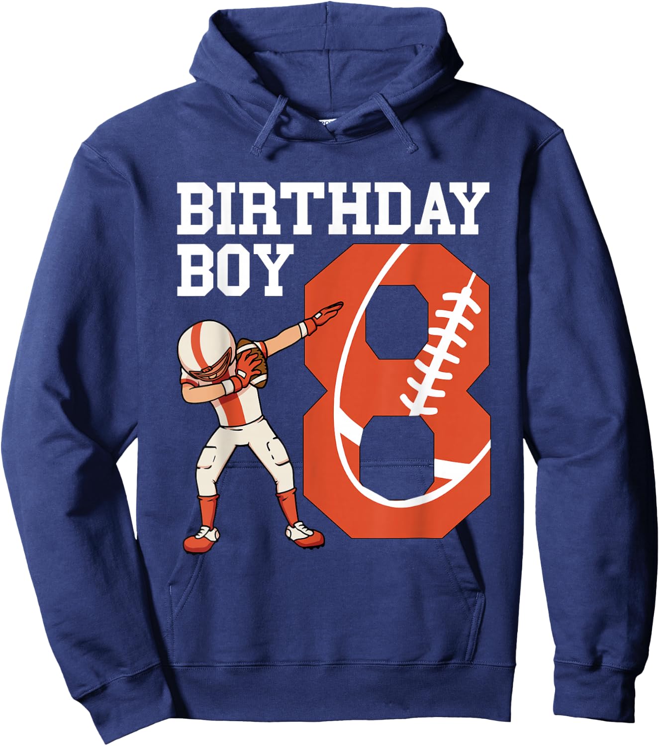 8 Years Old Boy Football Player 8th Football Birthday Boys Hoodie - Hoodie | Navy