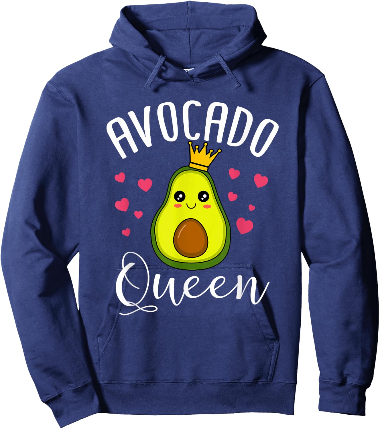Cute Avocado Queen Funny Vegan Women Hoodie - Hoodie | Navy