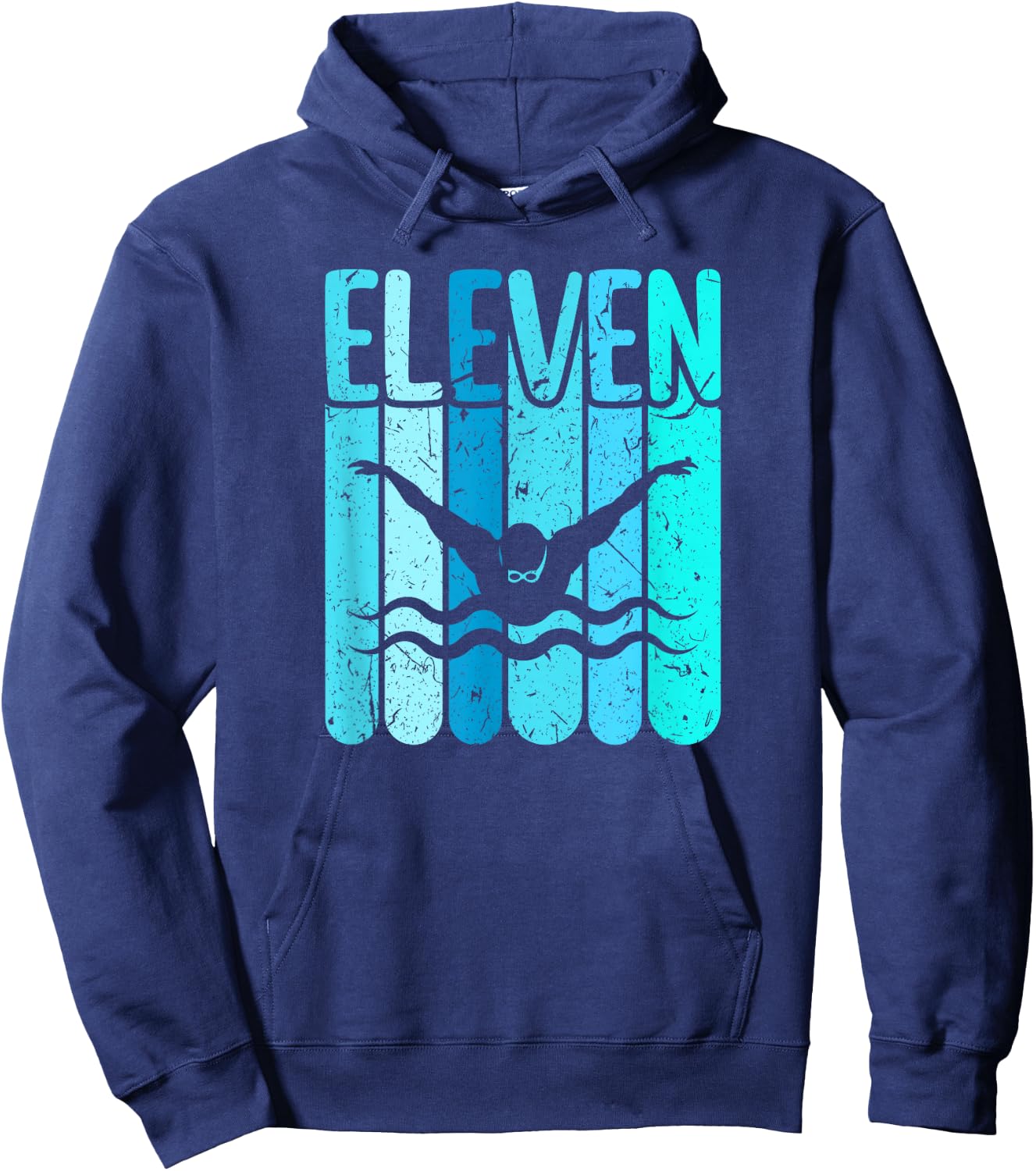 Swimmer 11th Birthday Swimming Hoodie - Hoodie | Navy