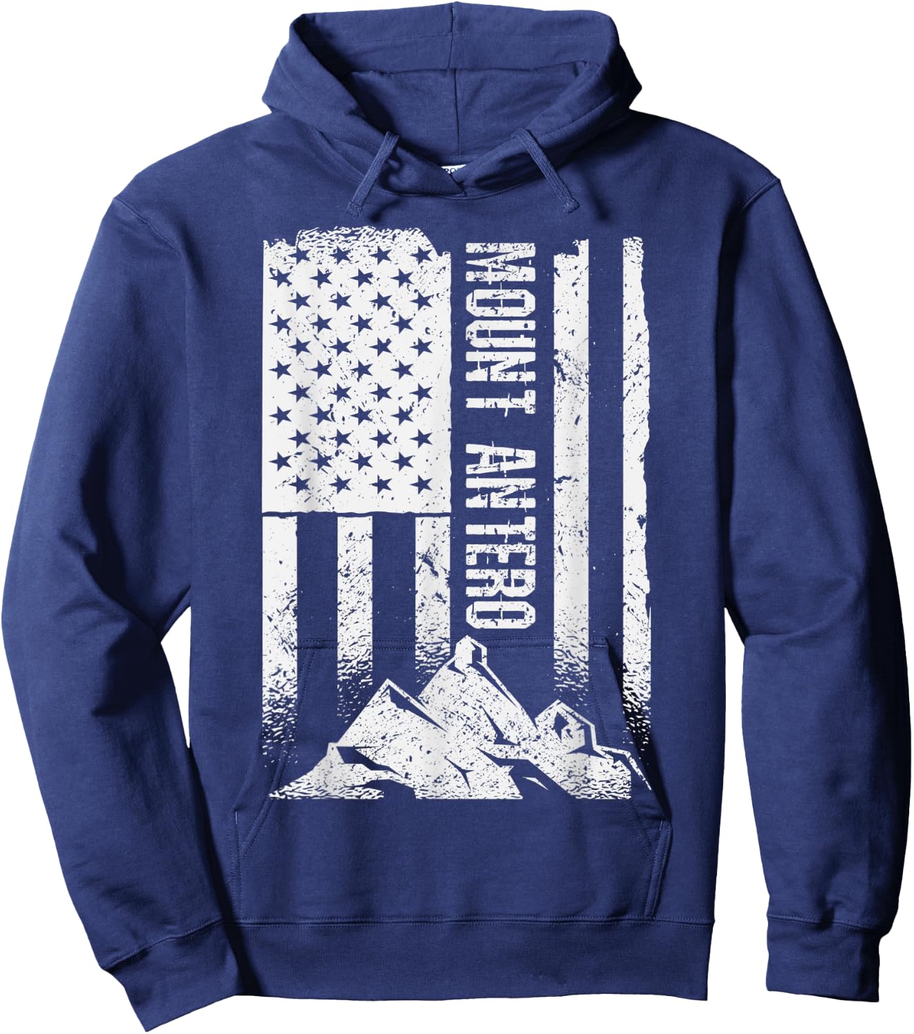 American Flag Patriotic Mount Antero Colorado Hoodie - Hoodie | Navy