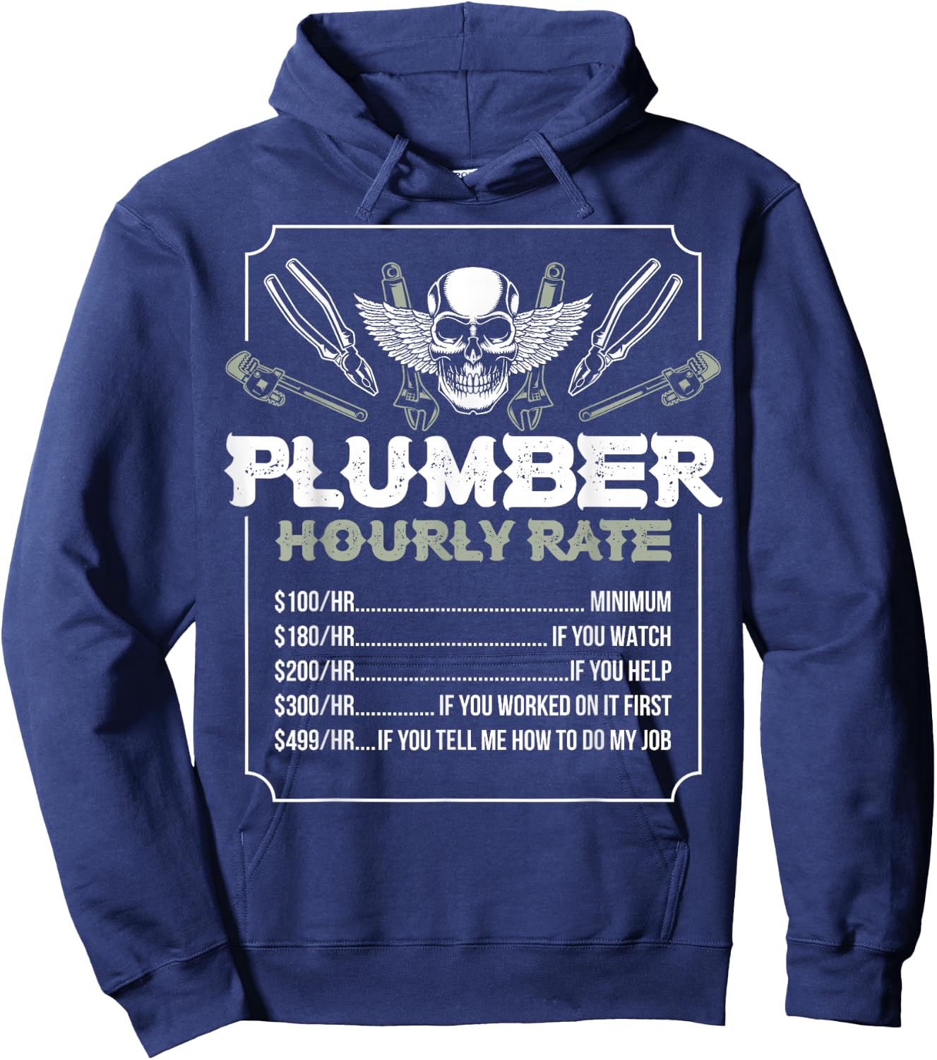 Plumber Hourly Rate Hoodie - Hoodie | Navy