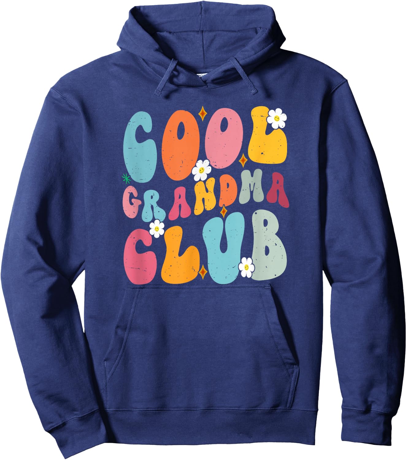 Cool Grandma Club Mother's Day Groovy Retro Best Mom Ever Hoodie - Hoodie | Navy
