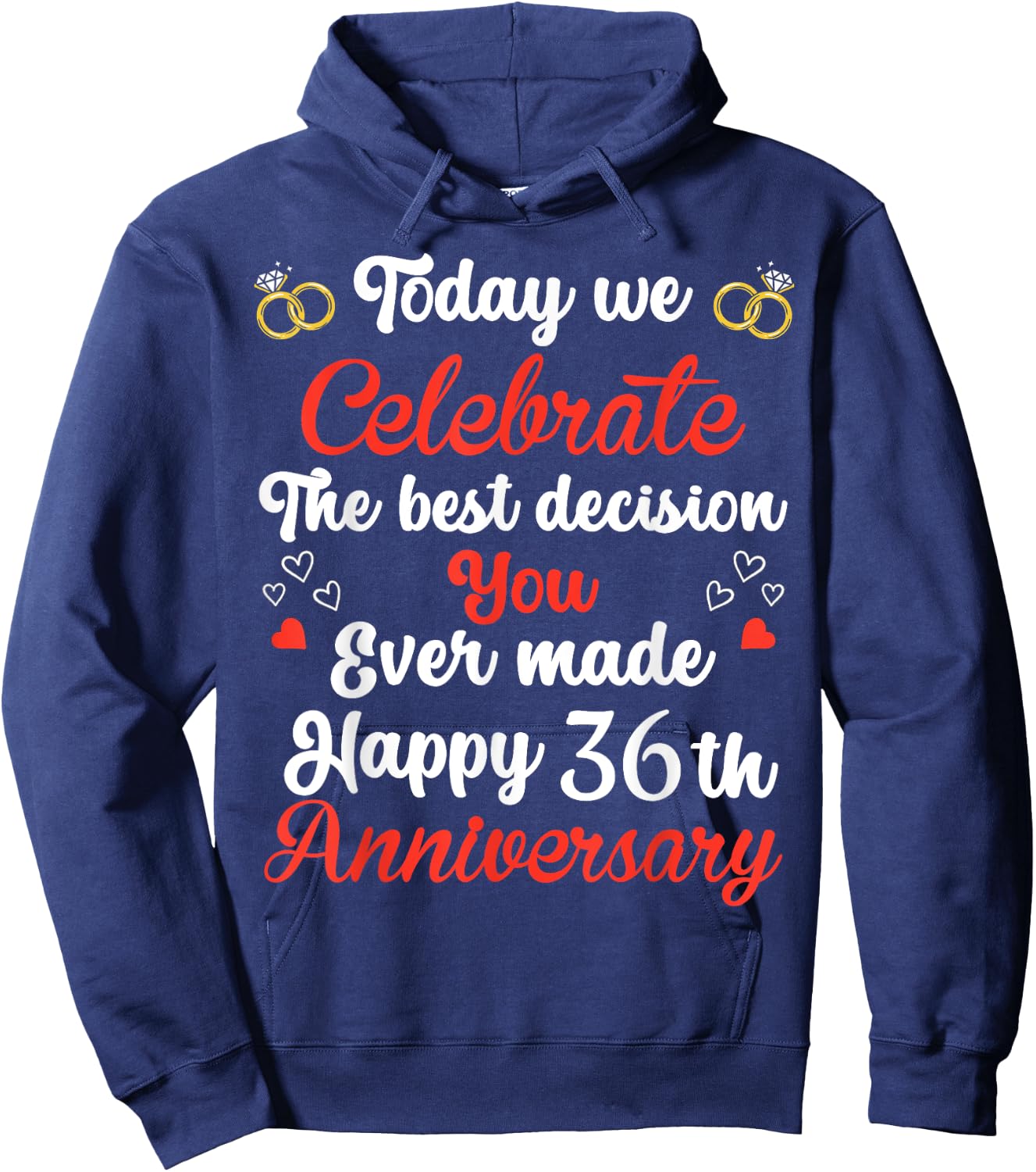 36 Years Anniversary Marriage Couples 36th Year of Marriage Hoodie - Hoodie | Navy