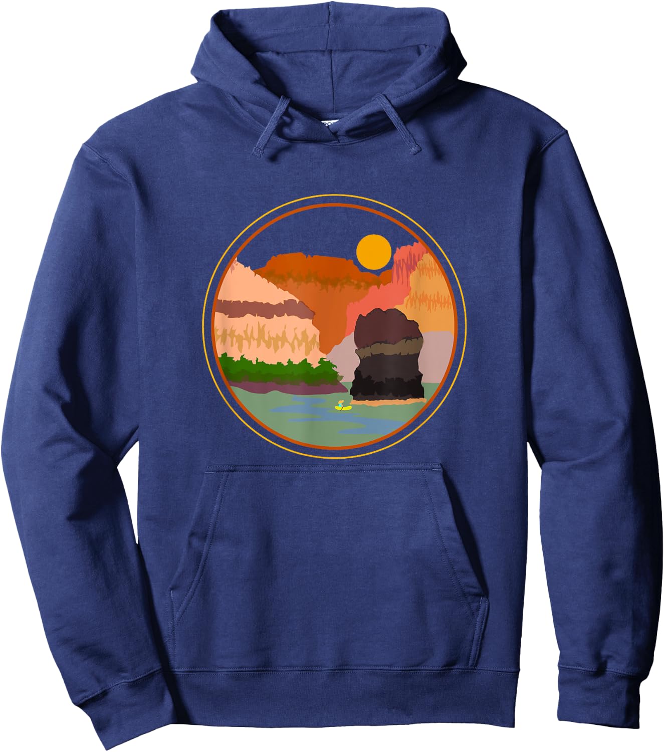 Vulcan's Anvil Grand Canyon National Park Lava Falls Rafting Hoodie - Hoodie | Navy