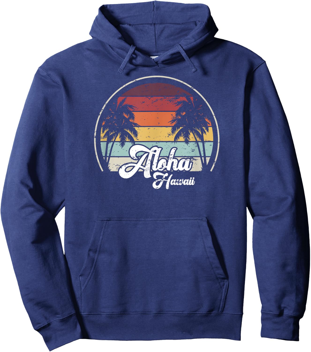 Aloha Hawaii Palms Cool Casual Summer Beach Vacation Hoodie - Hoodie | Navy